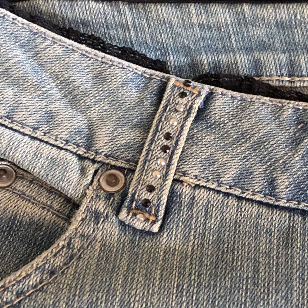 Woman's Plus Size L.A. Blues Deluxe Jeans With Black Lace Embellishment Size 26 - Picture 9 of 15